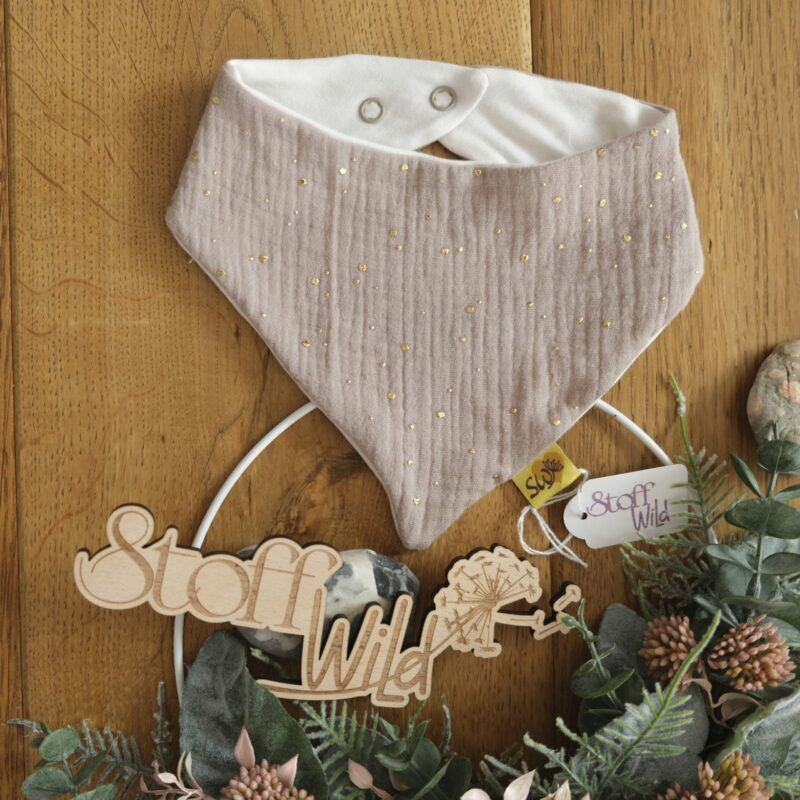 Baby-Wende-Halstuch Musselin "Goldsprenkel"