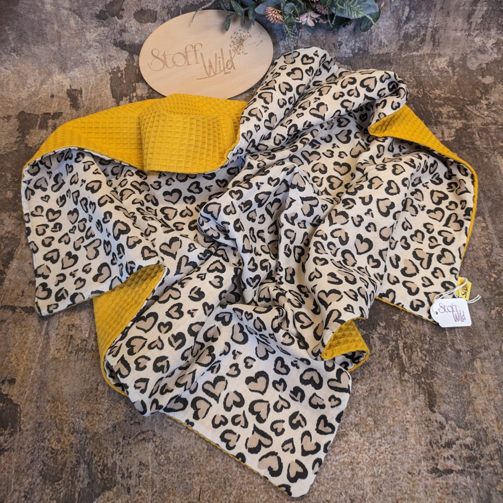 Leopardenmuster Musselin-Baby-Decke, Schmusedecke, Kinderwagendecke
