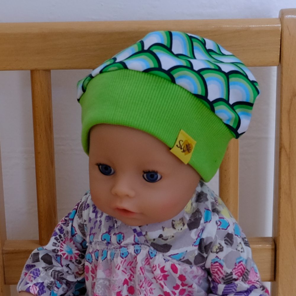 Puppenmodel Buendchenhaube Gr. S Motiv Rainbow