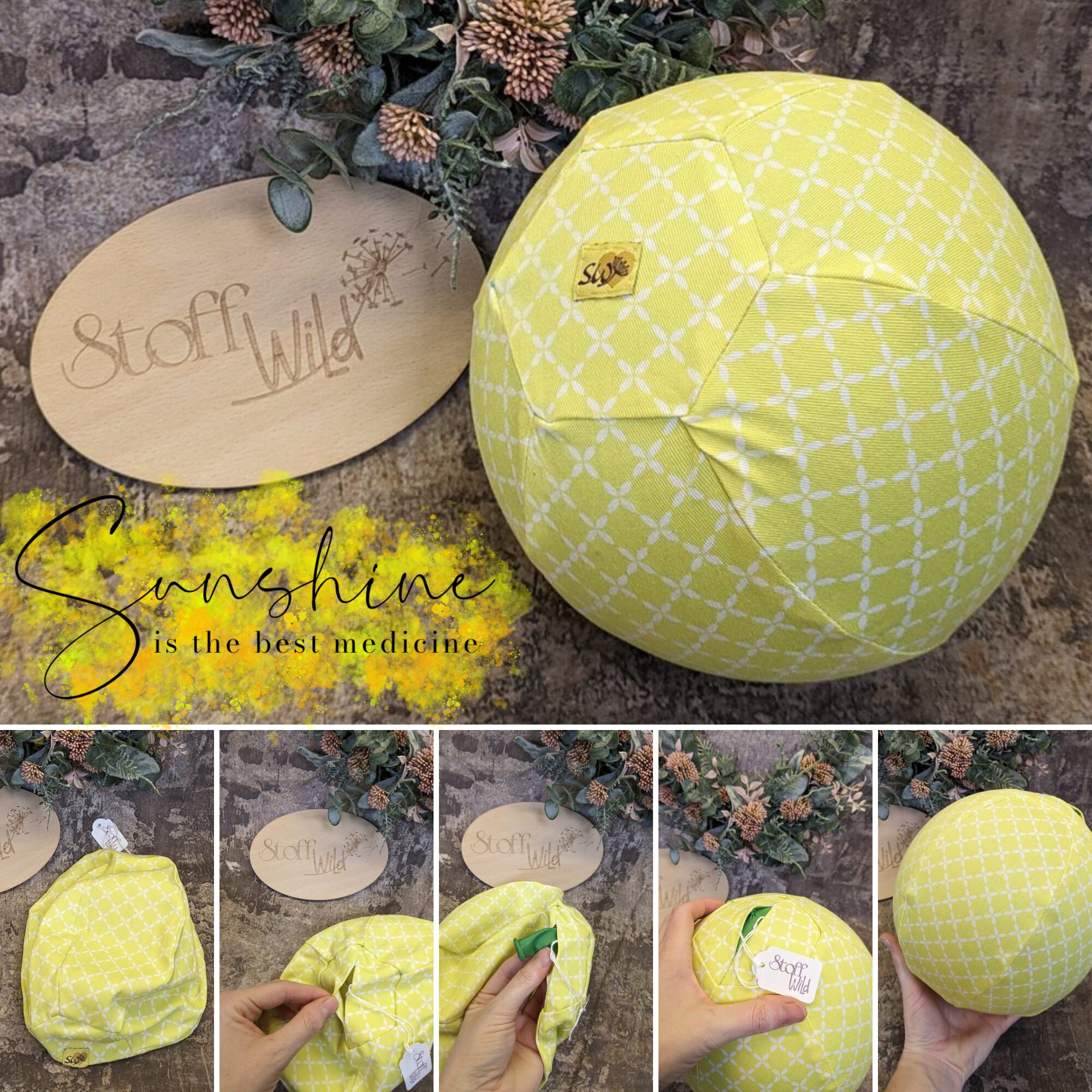 Luftballonhülle - der Ball zum Mitnehmen, Limette-Weiß