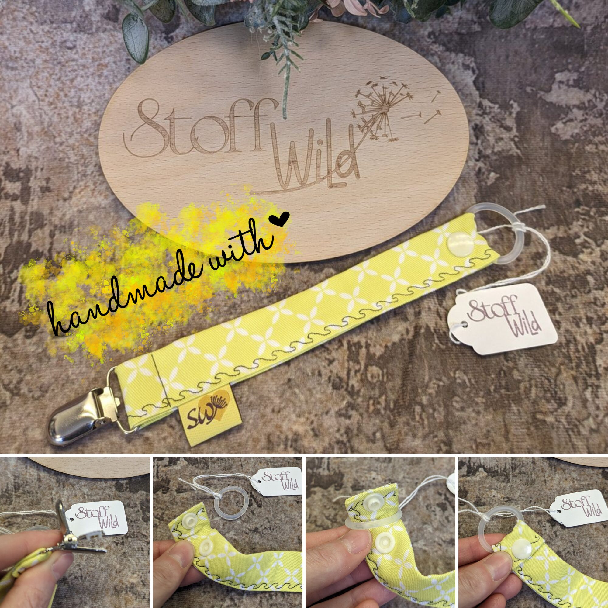 Schnullerband mit welliger Absteppung