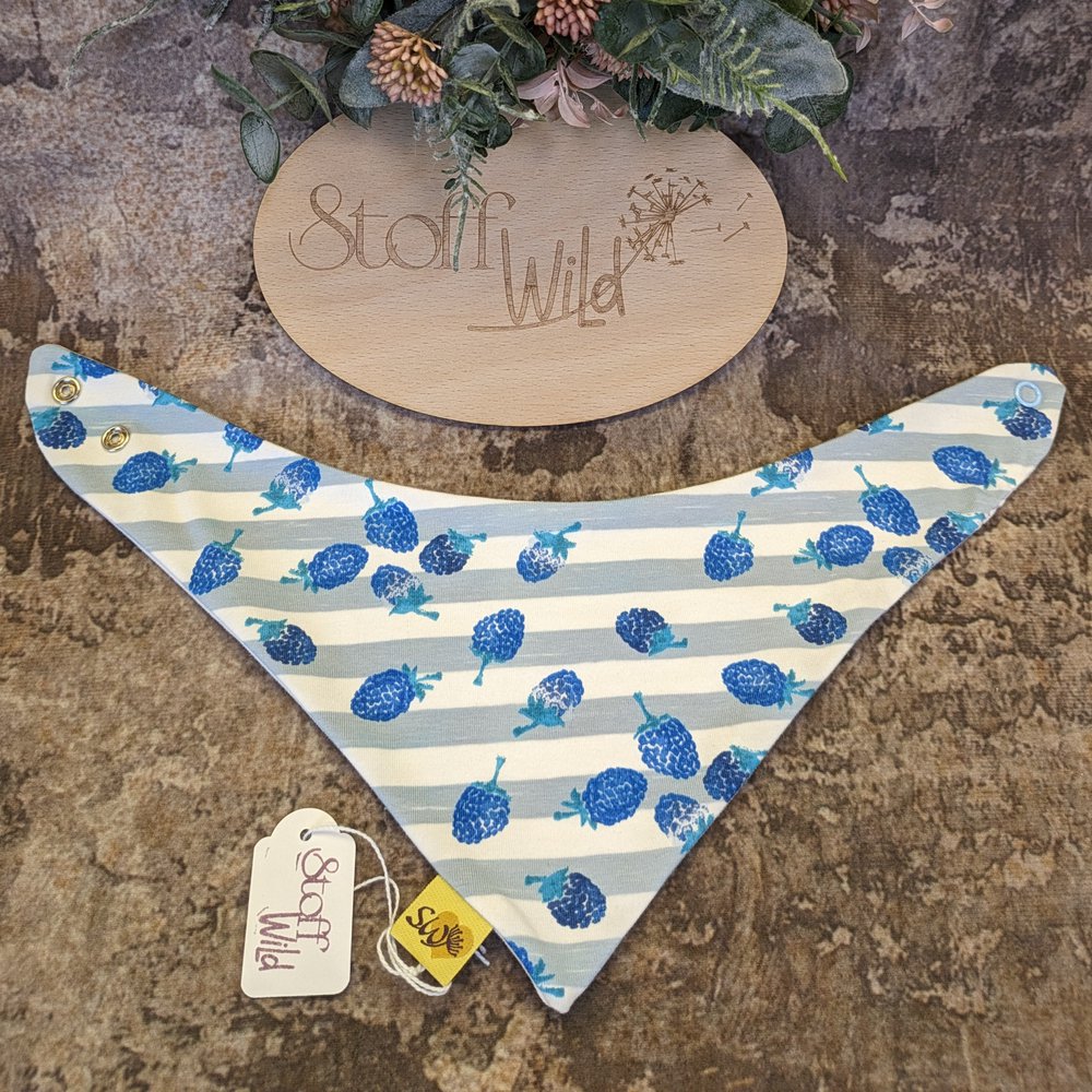 Baby-Wende-Halstuch „Himbeerchen blau“