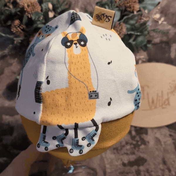 Bündchenhaube Lama, Gr. S 39-45cm