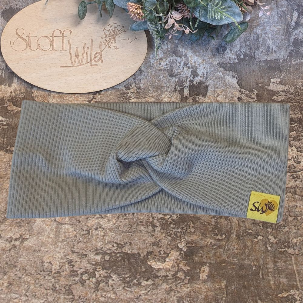 Knotenstirnband grau aus Ripp-Jersey