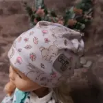 Baby-Beanie Hase, graublau XS