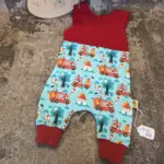 Baby-Latzhose / Romper "Feuerwehr" Gr. 50/56