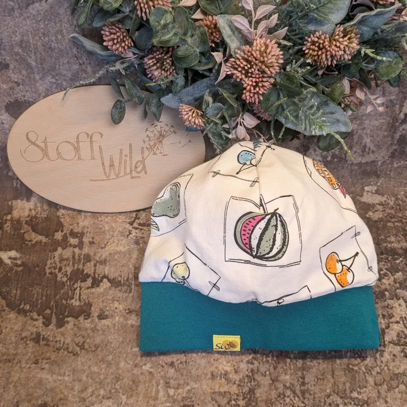 2307 Bündchen-Haube "Freches Früchtchen" Gr. M – Bild 1