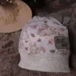 Bündchen-Haube Hase, graublau – Bild 7