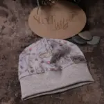 Bündchen-Haube Hase, graublau – Bild 8