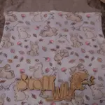 Latzhose / Romper Hase, graublau, Gr. 62/68 – Bild 5