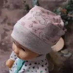 Bündchen-Haube Hase, rosa – Bild 6