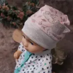 Bündchen-Haube Hase, rosa – Bild 4