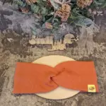 Knoten-Stirnband in Rost-Rot aus weichem Ripp-Jersey, Größen 46–51 cm und 52–58 cm, handgefertigt in Österreich