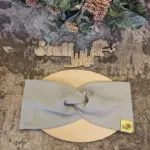 Knoten-Stirnband in Hellgrau aus weichem Ripp-Jersey, Größe 46–51 cm, handgefertigt in Österreich