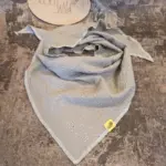 Musselin-Halstuch mit Blumen-Stickerei taupe/beige – Bild 3