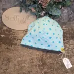 Wende-Beanie "Sterne türkis"