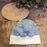 Bündchenhaube Regenbogen blau, Gr. S – Bild 3