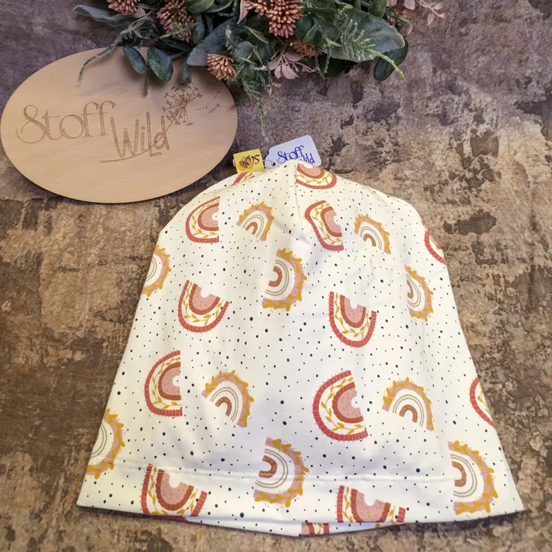 2741 Beanie Regenbogen rosa, Gr. M – Bild 1