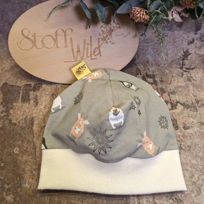 2781 Bündchenhaube WinterTiere, Gr. S – Bild 1
