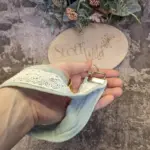 Schhlüsselband Musselin mint-weiss – Bild 4