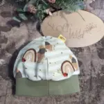 Bündchenhaube Regenbogenbär, Gr. S 39-45cm