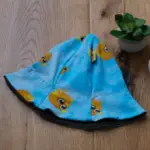 Sommerhut mit Krempe "Kugelfisch blau"