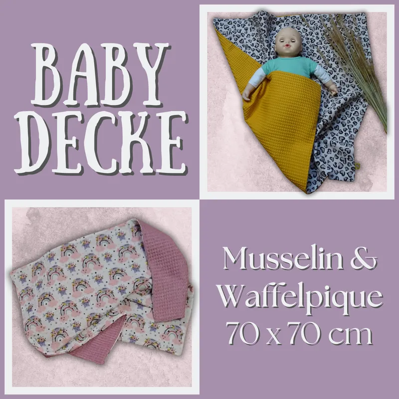 individuelle Babydecke, Kinderwagendecke, Wickelunterlage, Schmusedecke in Gr. 70x70cm