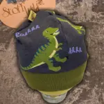 Bündchenhaube Dino, Gr. M 46-52cm