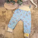 Individuelle Baby-Hose 'Baby-Diamond' (Gr. 50-92) aus weichem Bio-Jersey, Musselin oder French Terry, mit dehnbaren Bündchen an Bund und Beinen, stoffwindelfreundlich und nach deinen Wünschen gestaltbar – handgefertigt in Österreich