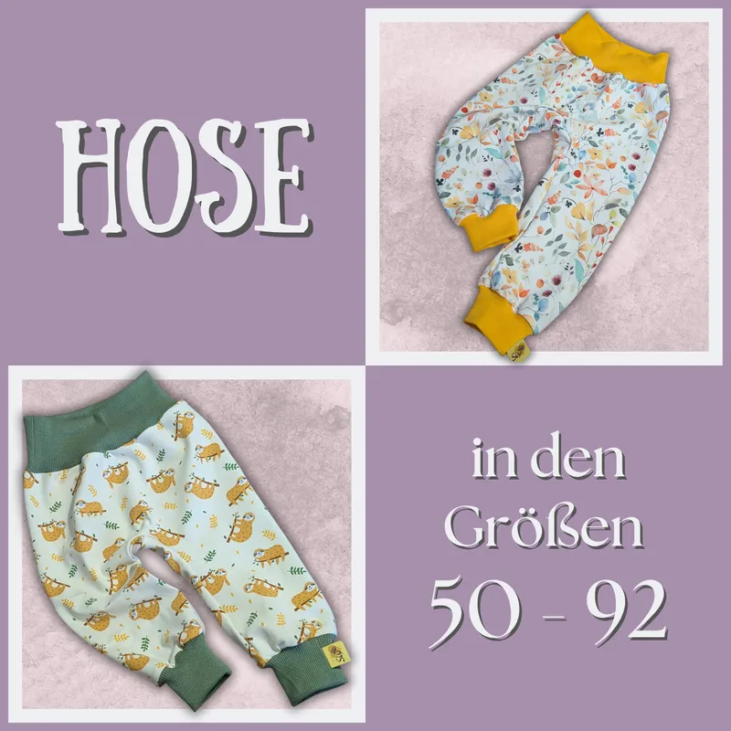 individuelle weite und bequeme Hose für Babys und Kleinkinder von Gr. 50 - 92