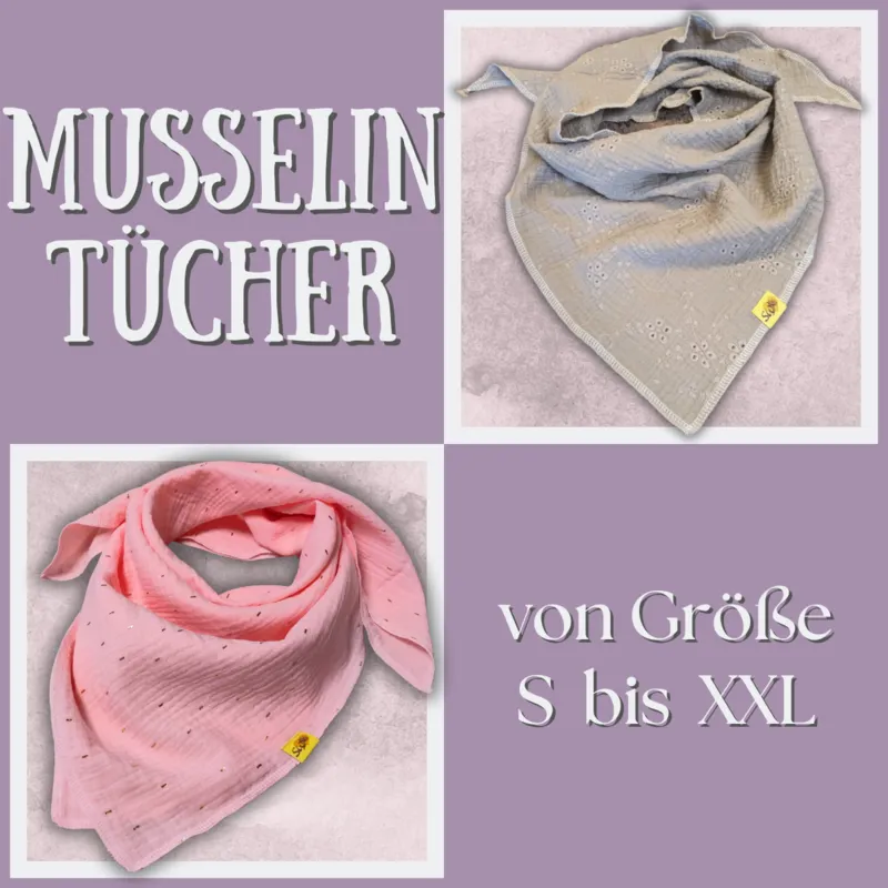 individuelles Musselintuch als Schal, Stilltuch oder Babydecke