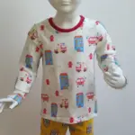 Individuelles Baby Diamond-Shirt Gr. 50–92 aus weichem Bio-Jersey, mit Bündchen an Hals und Ärmeln, personalisierbar mit Motiven oder Applikationen, handgefertigt in Österreich