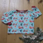 Individuelles Baby Diamond-Shirt Gr. 50–92 aus weichem Bio-Jersey, mit Bündchen an Hals und Ärmeln, personalisierbar mit Motiven oder Applikationen, handgefertigt in Österreich